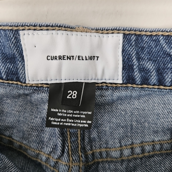 Current/Elliott The Easy Stilletto with rolled Hem blue jeans size 28 - Picture 5 of 8
